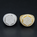 Luxury New Designs 925 Sterling Silver Hip Hop Men Moissanite Ring
