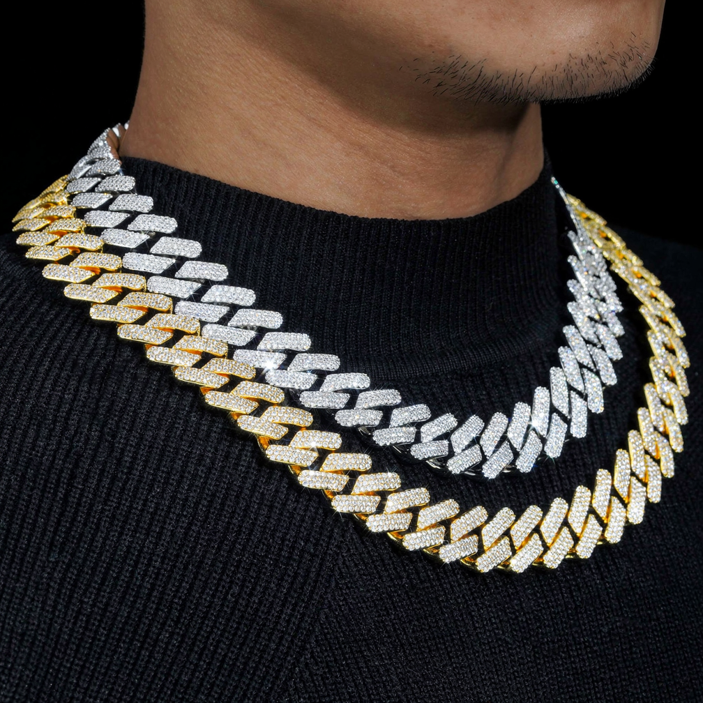 Heavy Solid 18k Gold Plated 19mm Miami Diamond Cuban Link Chain