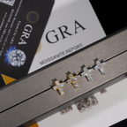 Zuanfa Iced Out Moissanite Cross Earrings