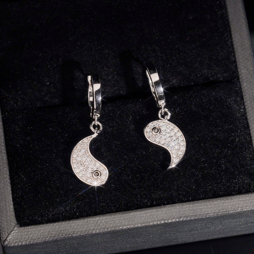 Tai Ji Moissanite Hoop Earrings