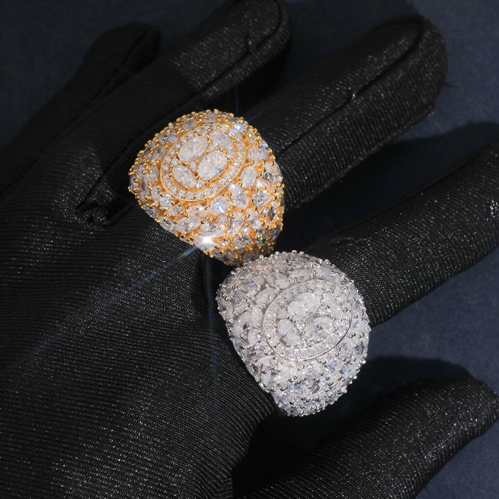 Oval Shape Hip Hop Moissanite Mens Ring