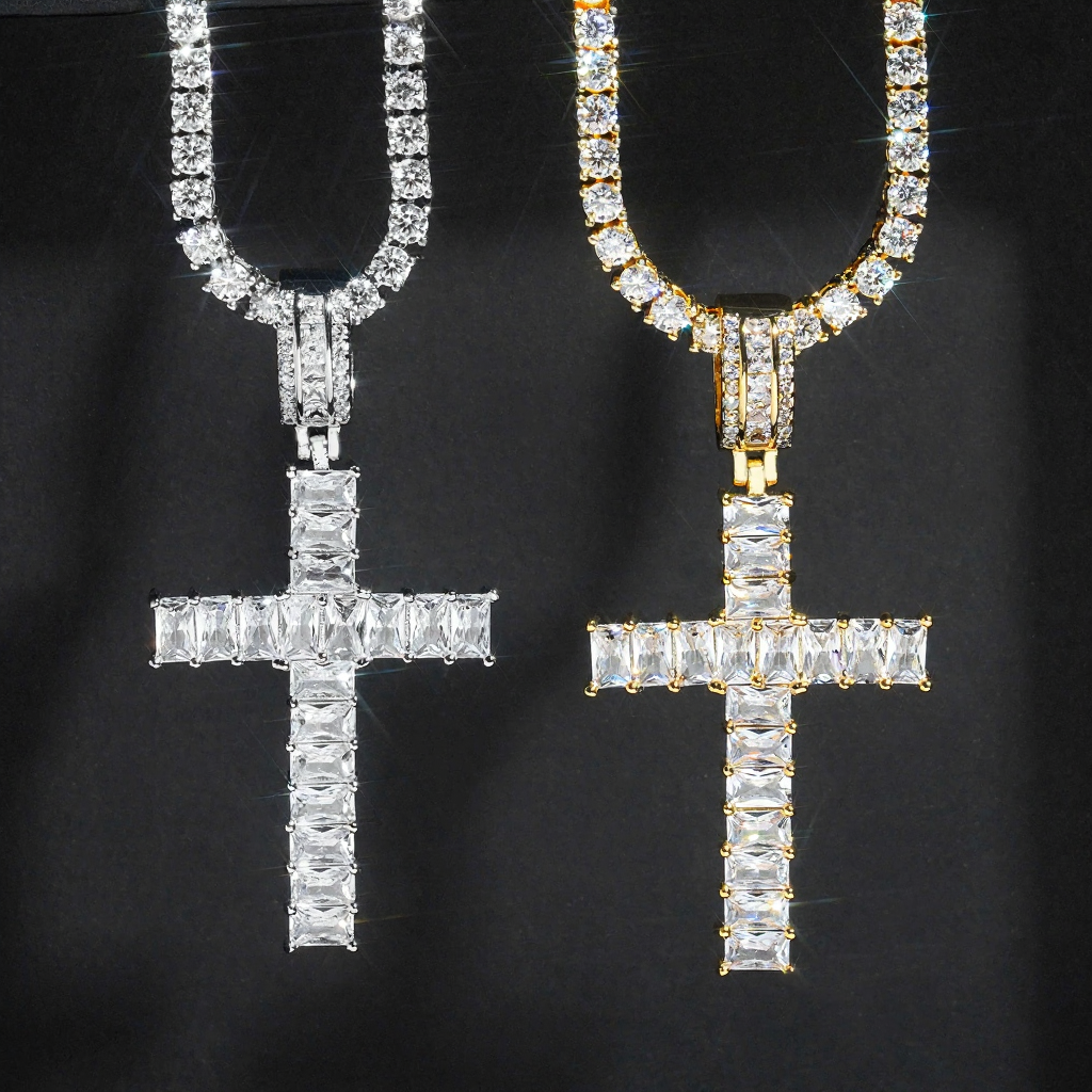Luxury Hip Hop Diamond Cross Pendant