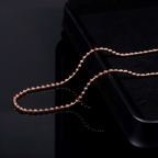 Moissanite Lock 3mm Bead Chain Necklace