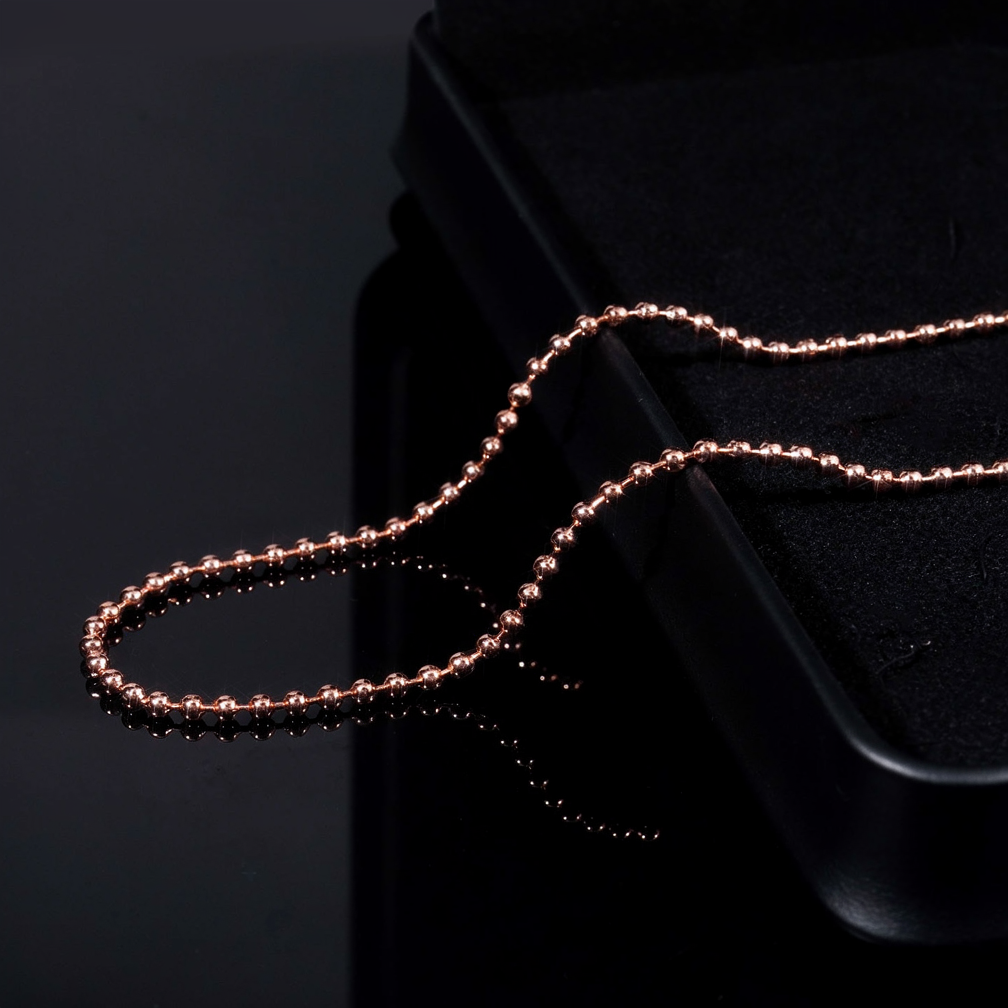 Moissanite Lock 3mm Bead Chain Necklace