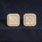 Iced Out Square Moissanite Earrings