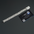 15mm Width Regular Miami Moissanite Solid Silver 925 Cuban Link Chain