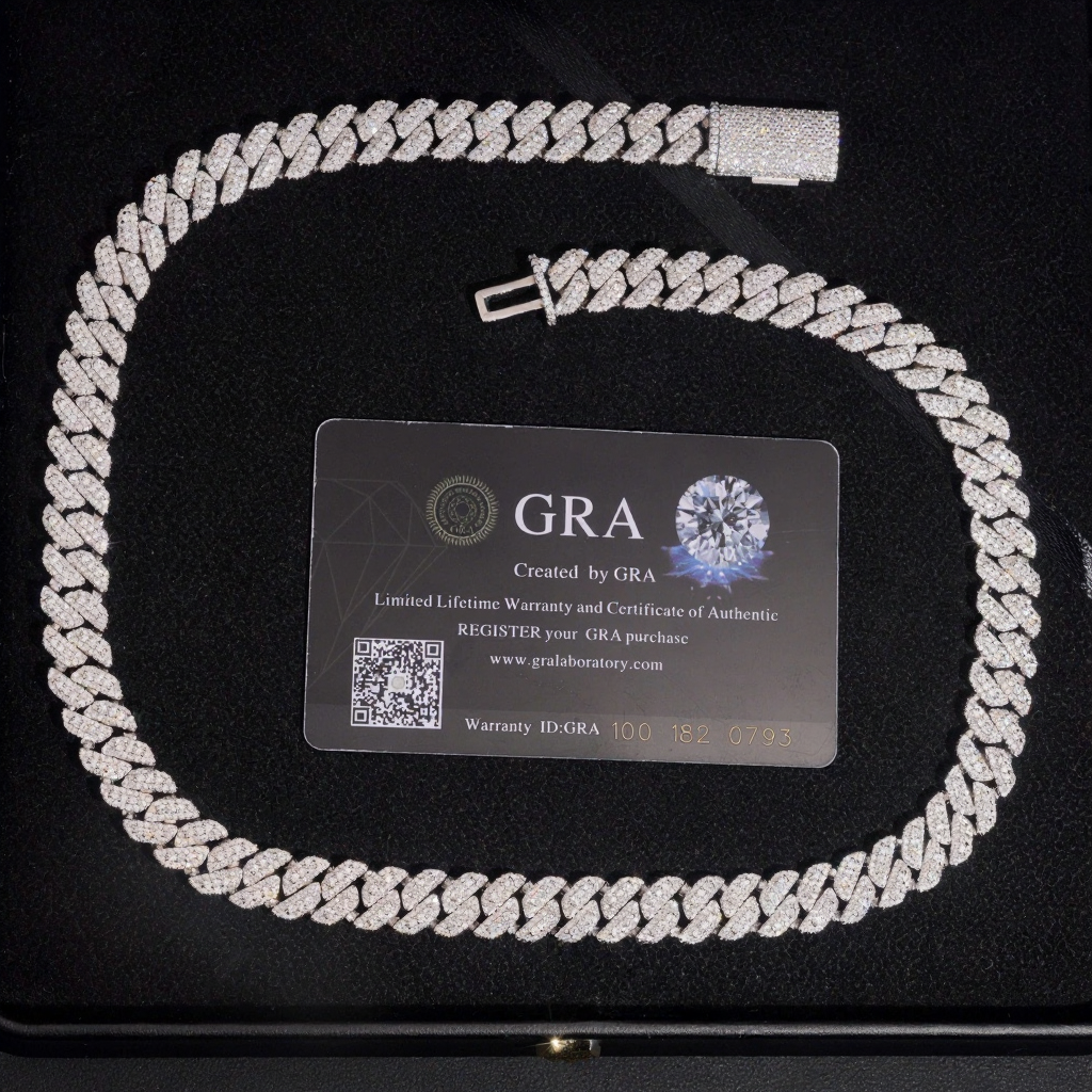 10MM 3 Rows Moissanite Cuban Link Bracelet