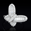 Iced Out Thin Butterfly Moissanite Ring 18K Gold