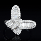 Iced Out Thin Butterfly Moissanite Ring 18K Gold
