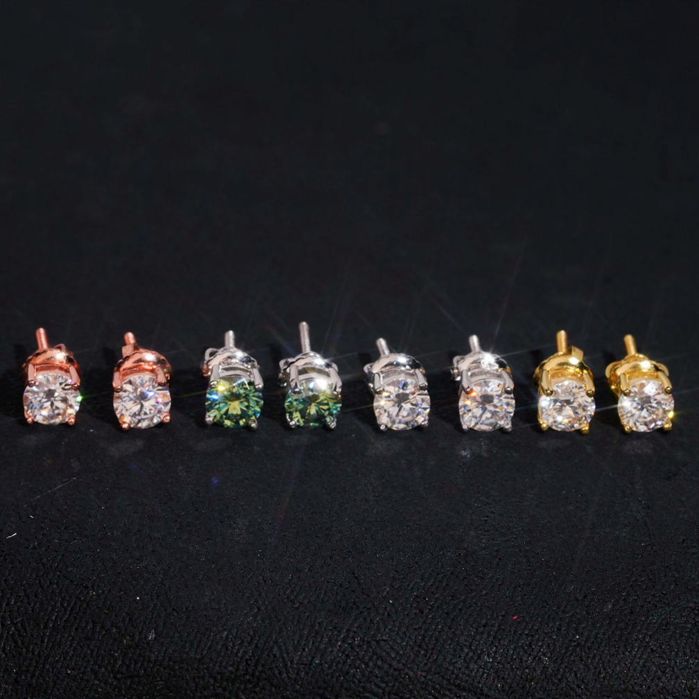 5.0mm Moissanite Solitaire Stud Earrings