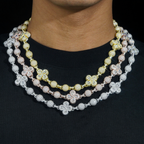 Mixed Flower 10mm Moissanite Bead Chain
