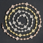 Mixed Flower 10mm Moissanite Bead Chain