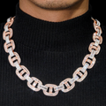 High End Two Tone 18MM Baguette Moissanite Cuban Link Chain