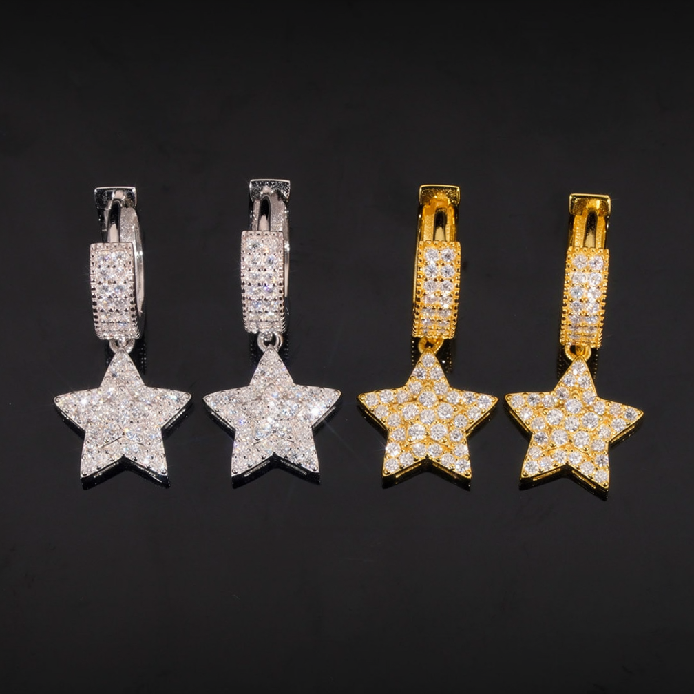 Fashion Star Moissanite Hoop Earrings