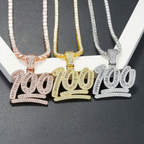 100% Baguette Moissanite 18k Gold Plated Pendant