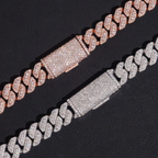 ZUANFA 10MM 3 Rows Moissanite Cuban Link Chain