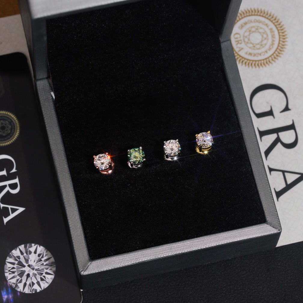 5.0mm Moissanite Solitaire Stud Earrings