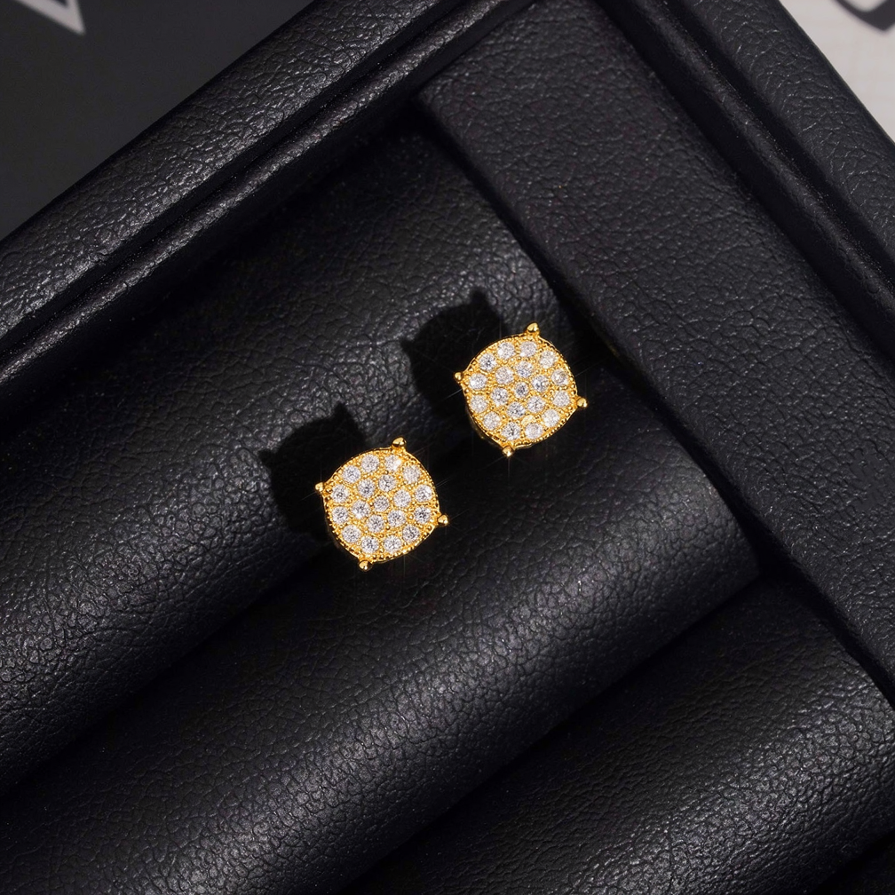 Hip Hop Iced Out Moissanite Stud Earrings