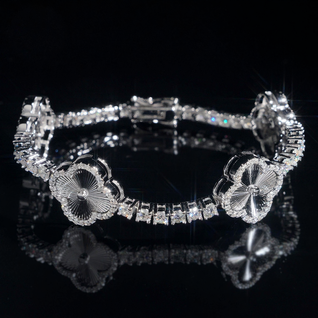 Four Leaf Clover 3MM Tennis Bracelet