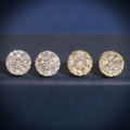 Iced Out Circle Moissanite Stud Earrings