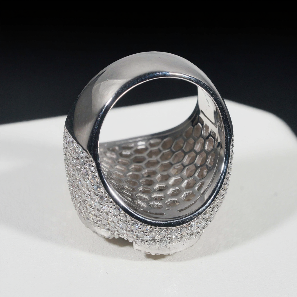 Popular Iced Out Mens Moissanite Cross Ring