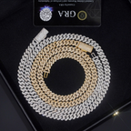 8mm Two Rows Moissanite Cuban Link Brecelet