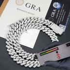 Top Quality Three Rows Moissanite Cuban Link Chain