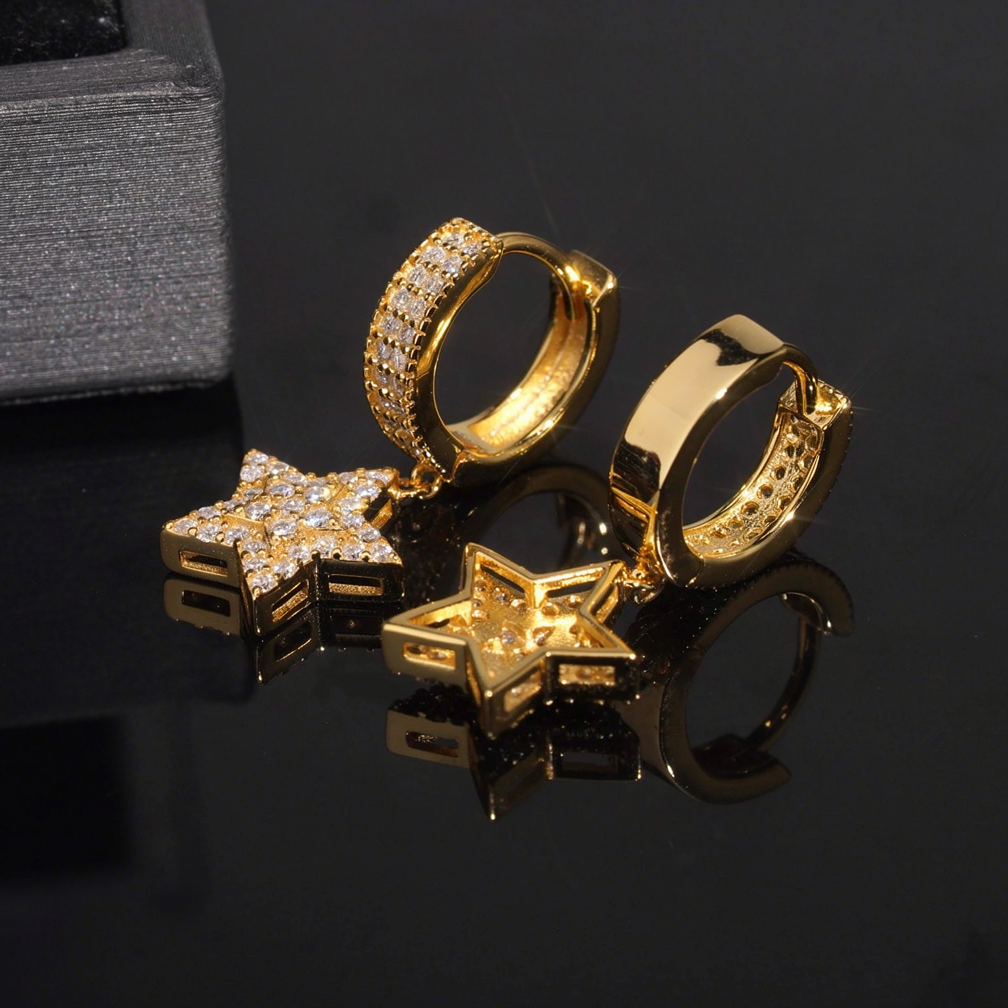 Fashion Star Moissanite Hoop Earrings