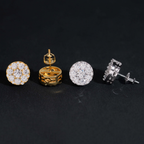 Iced Out Circle Moissanite Stud Earrings