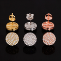 Hip Hop Iced Out Round Moissanite Earrings