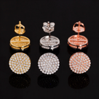 Hip Hop Iced Out Round Moissanite Earrings