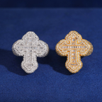 Iced Out Cross Moissanite Ring