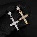 Hip Hop Moissanite Cross Drop Earrings