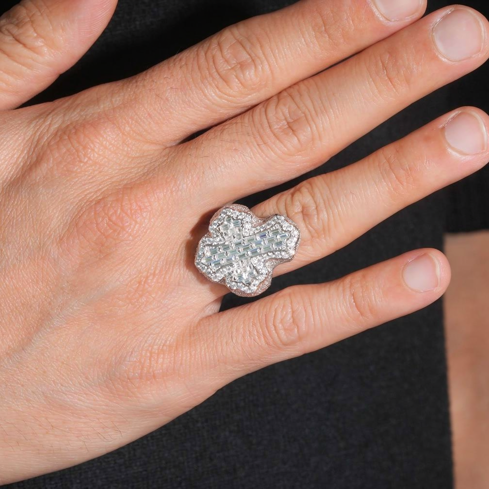 ZUANFA Moissanite Cross Ring