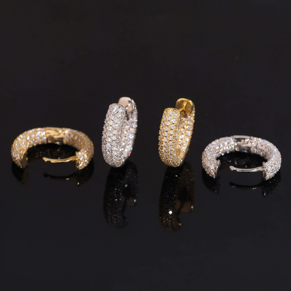Hip Hop Moissanite Hoop Earrings