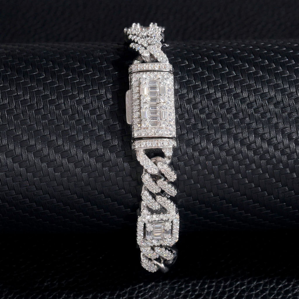 GRA Certificate 12MM Moissanite Cuban Link Bracelet