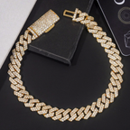 8mm Two Rows Moissanite Cuban Link Brecelet