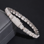 Zuanfa 6MM Moissanite Cluster Tennis Bracelet