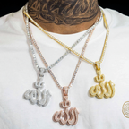 High Quality Real Moissanite Allah Pendant 18k Gold