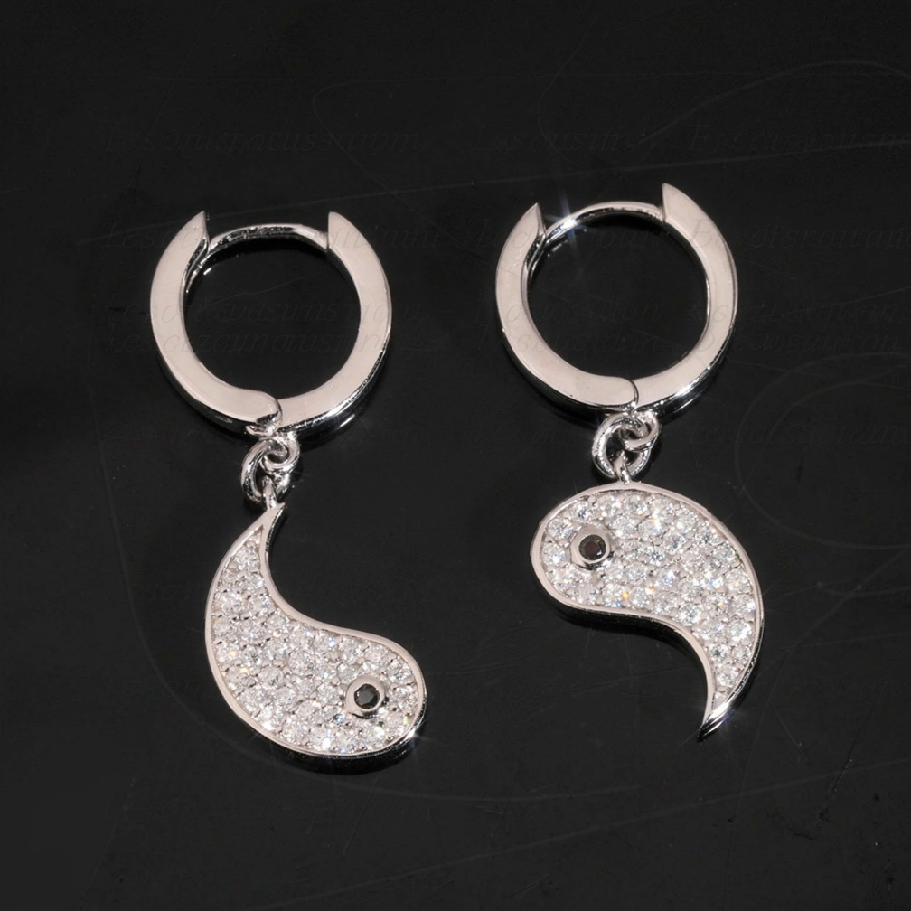 Tai Ji Moissanite Hoop Earrings