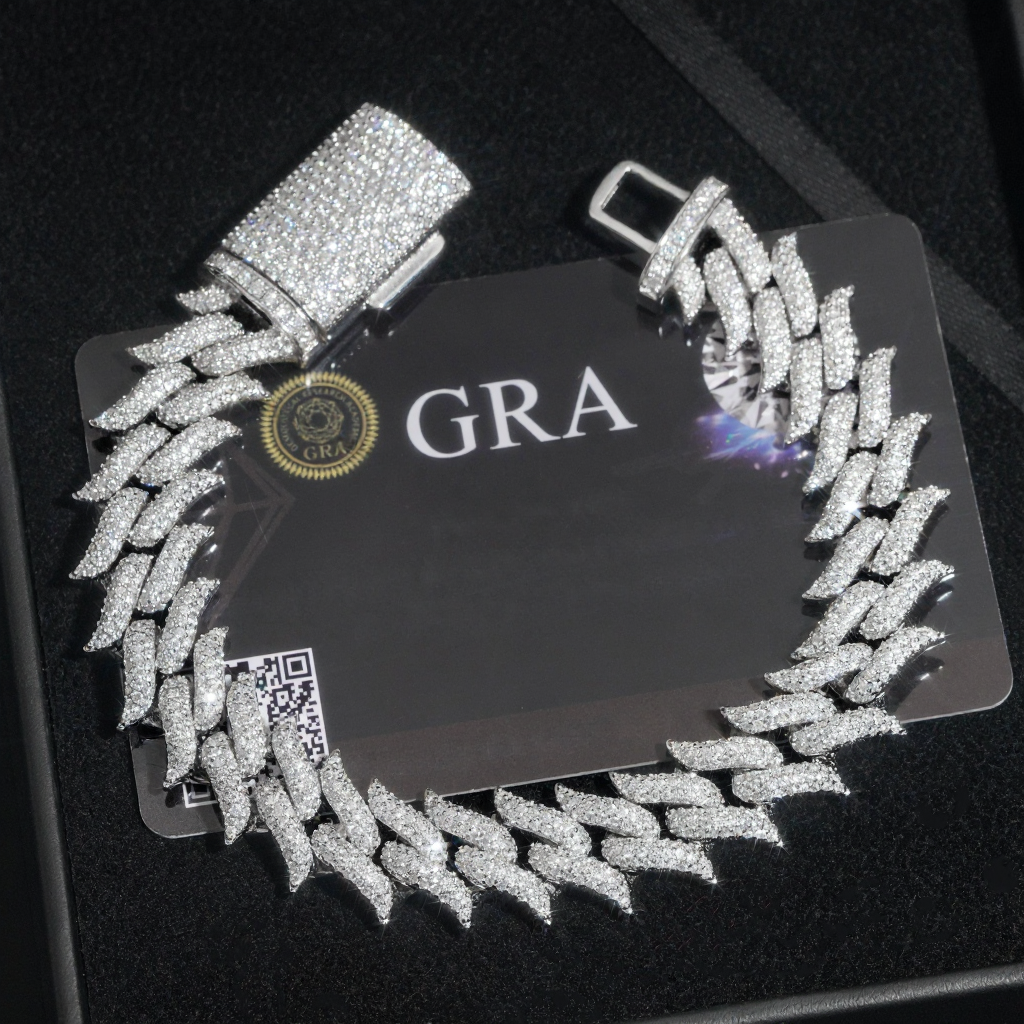 15MM Thorns Moissanite Cuban Link Bracelet