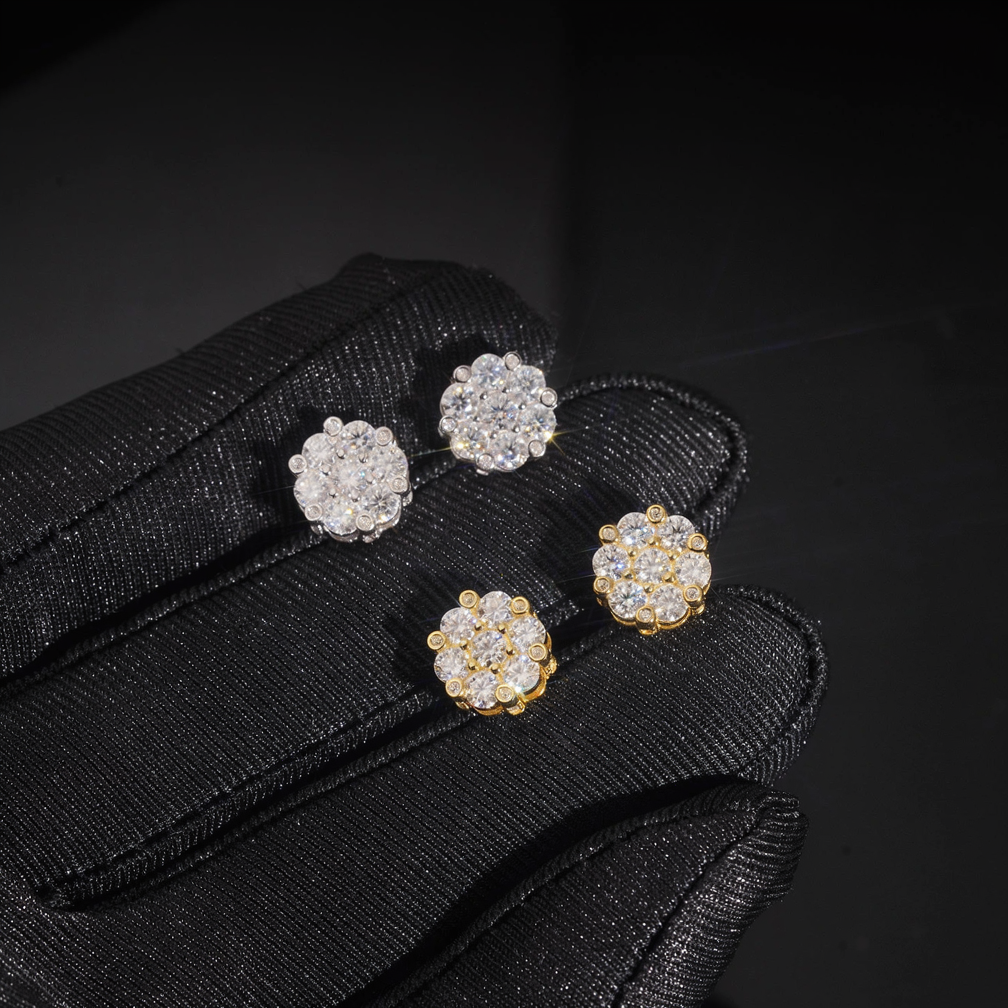 Zaunfa Luxury Flower Shape Moissanite Earrings