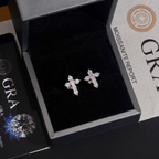 Hip Hop Style Moissanite Cross Earrings