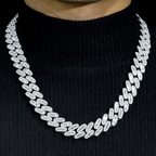 Heavy Round Shape 16MM Baguette Moissnaite Cuban Link Chain