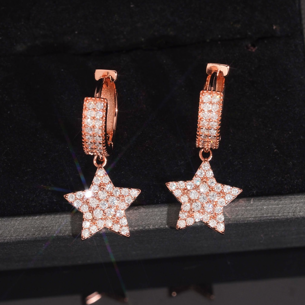 Fashion Star Moissanite Hoop Earrings