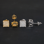 Hip Hop Square Moissanite Stud Earrings