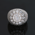 S925 Moissanite Flower Hip Pop Ring