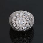 S925 Moissanite Flower Hip Pop Ring