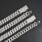 Popular 13MM Two Row Moissanite Cuban Link Chain