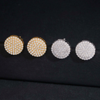 Hip Hop Iced Out Round Moissanite Earrings